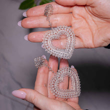 Heart Statement Earrings - Sterling Silver