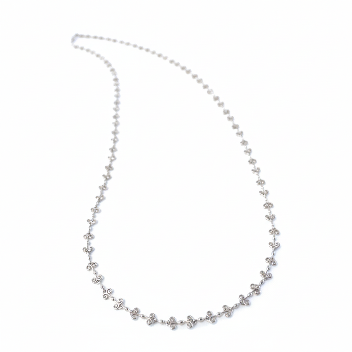 Heart Long Chain Necklace-Sterling Silver