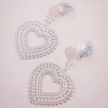 Heart Statement Earrings - Sterling Silver