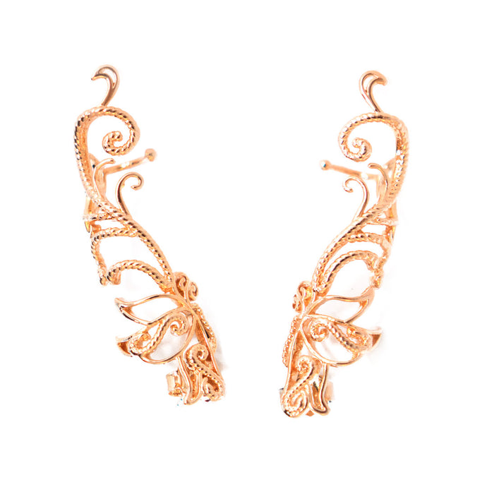 Baby B Climber Earrings with stud backs in rose gold toned blush silver