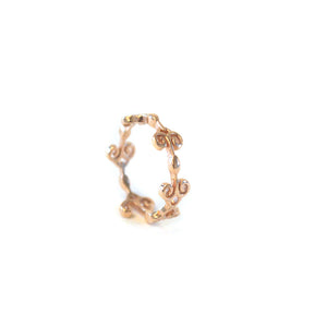 Heart Band Edition 1 Ring with rose-gold toned blush silver dainty swirl details