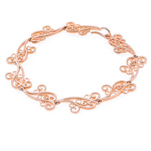 Swirl Bracelet, Bohemian-inspired bracelet, rose-gold toned blush silver bracelet